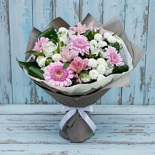 Букет цветов из:  Герберы, Альстромерии и Хризантемы в Акъяр