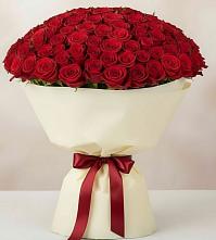 Букет 101 Красная роза Милано в Акъяр