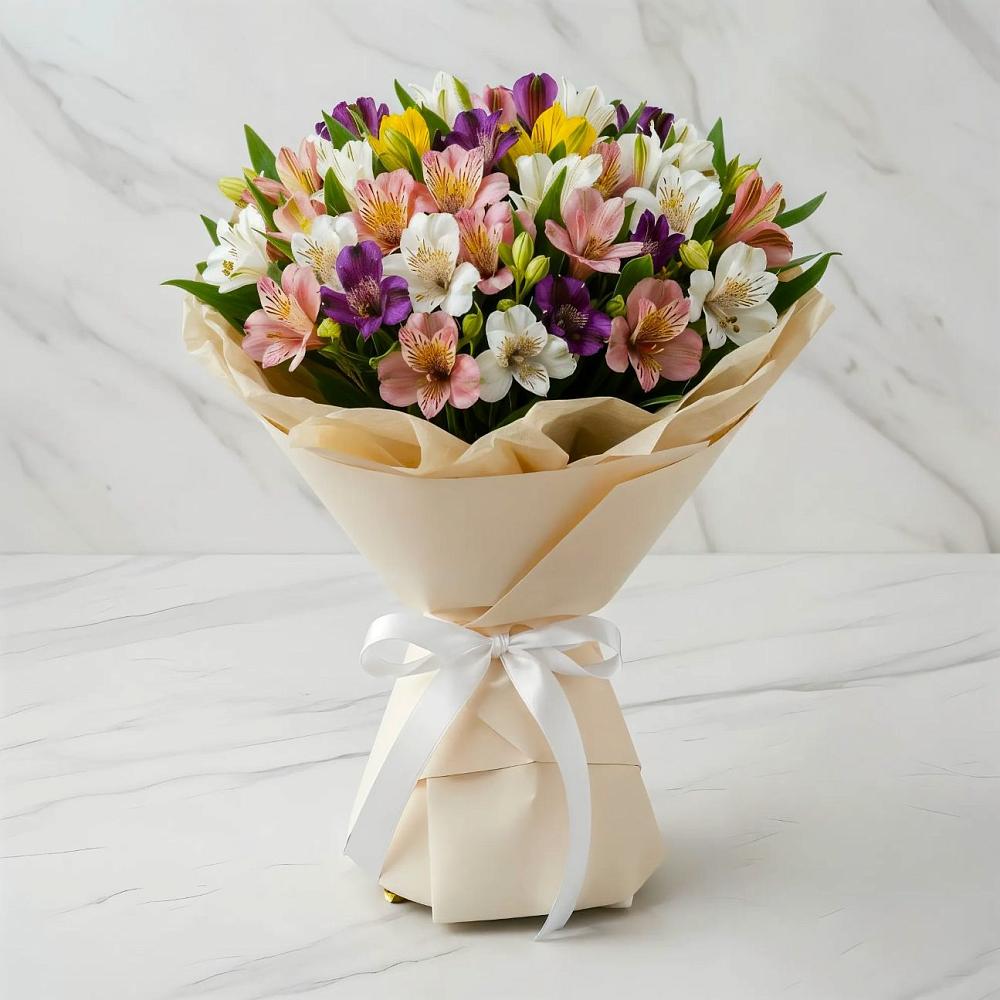 Букет цветов из: Альстромерии в Акъяр