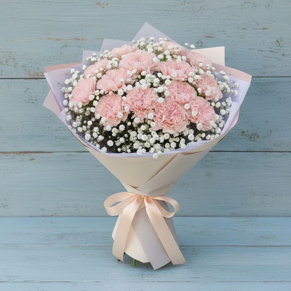 Букет цветов из: Гвоздики в Акъяр