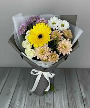 Букет цветов из:  Розы, Герберы и Хризантемы #REPLACE_PRED# Акъяр