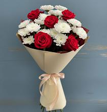 Букет цветов из:  Розы и Хризантемы в Акъяр
