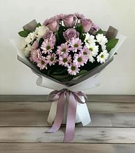 Букет цветов из:  Хризантемы и Розы в Акъяр