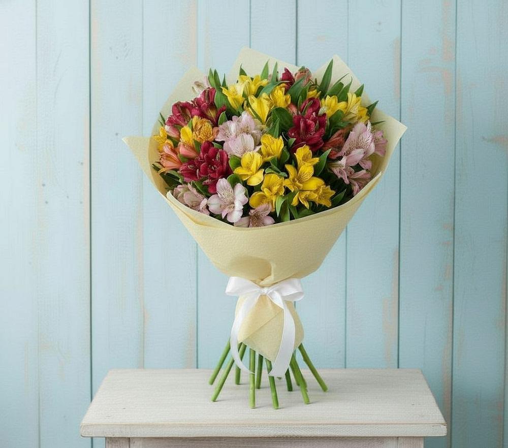 Букет цветов из: Альстромерии в Акъяр