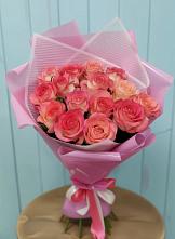 Букет 15 Розовых роз Равель в Акъяр