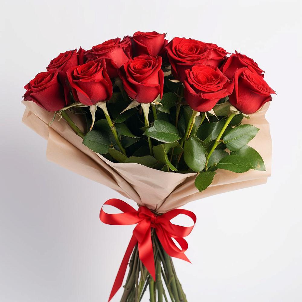 Букет 11 Красных роз Эдлесс Лав в Акъяр